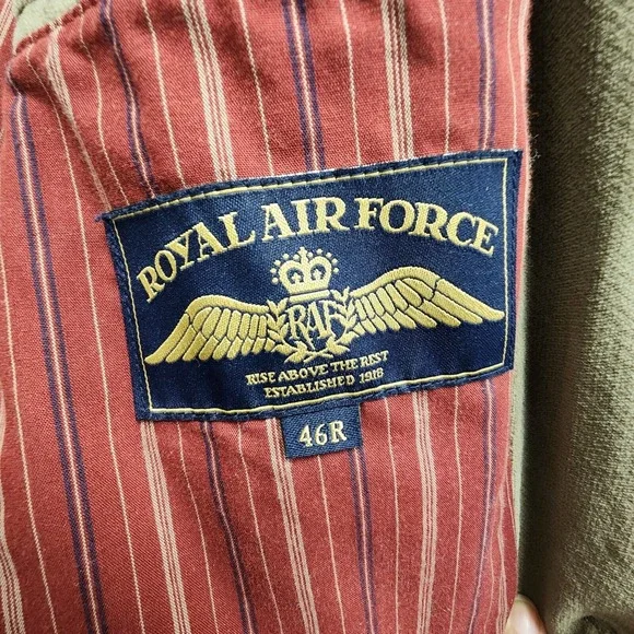 Vintage Royal Air Force RAF Blazer Mens 46R Brown 100% Cotton Waffle Knit Jacket - Picture 6 of 16